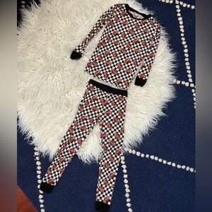 🏈 Dream Big Little Co checkered football pajama set 4T